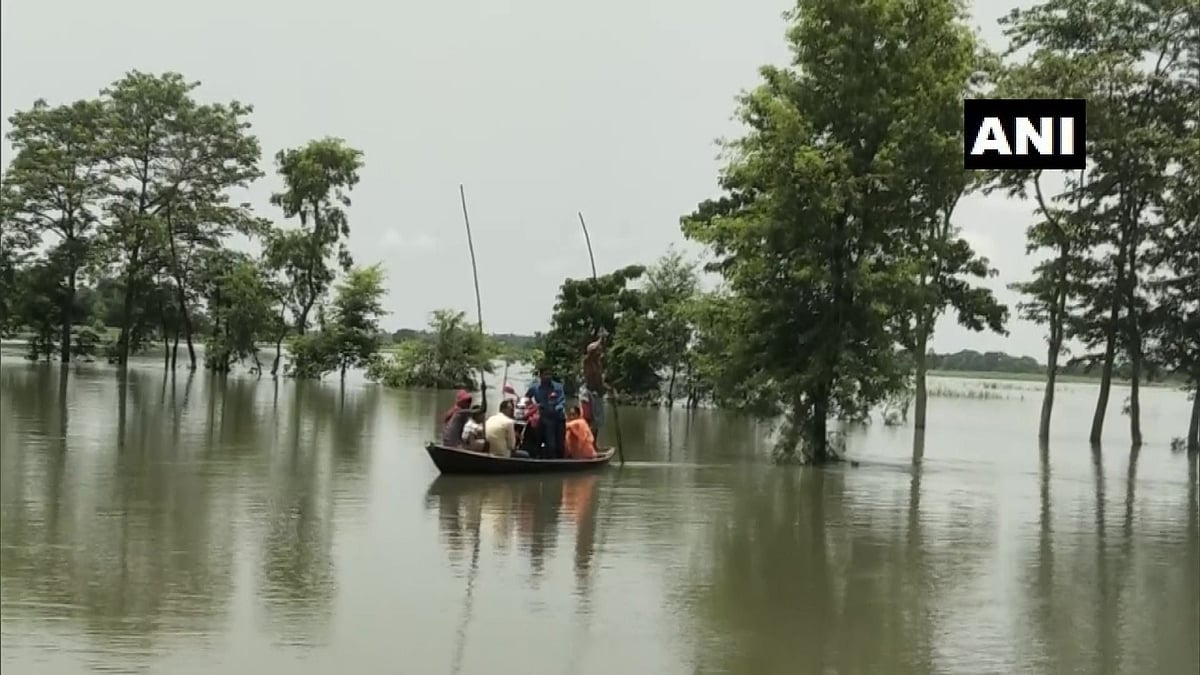 Several villages have been affected due to flood following rise in water levels of two rivers in Bagaha area of East Champaran, Bihar.