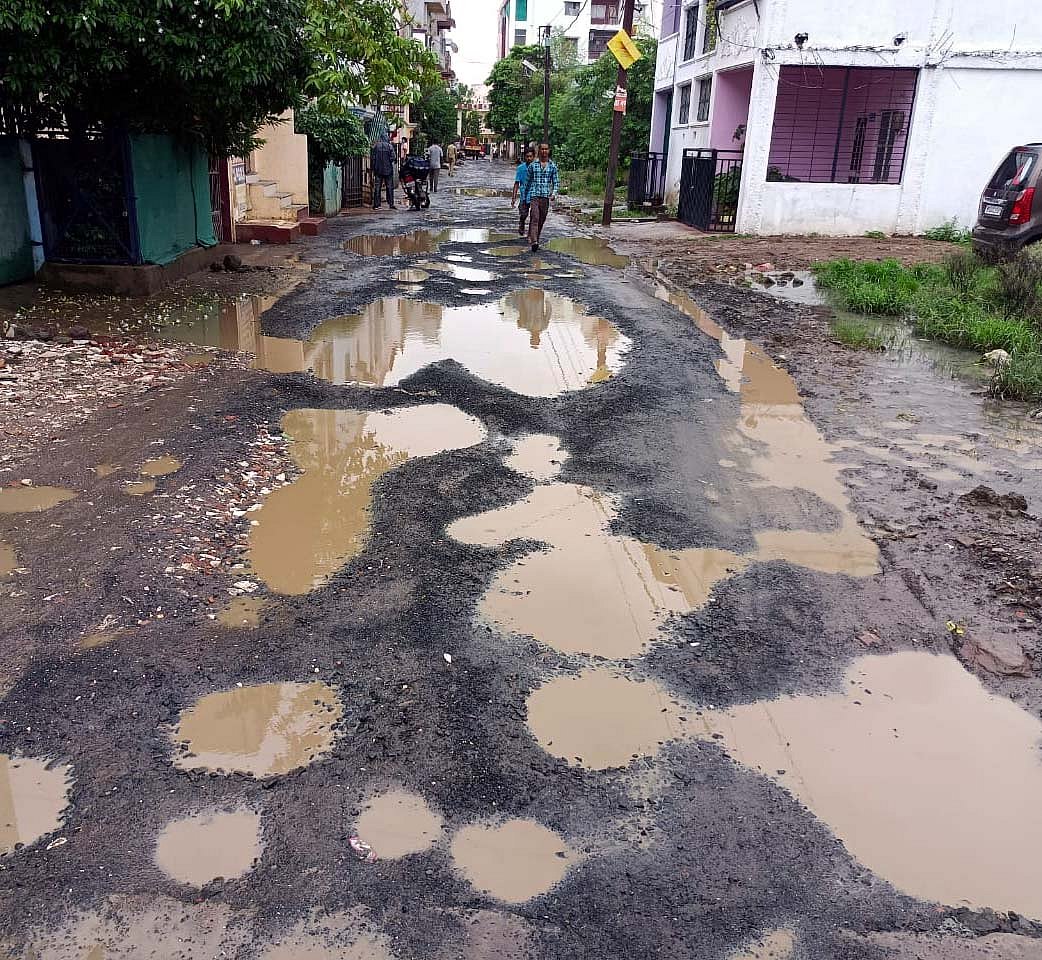 Pathetic condition of road in Bhopal