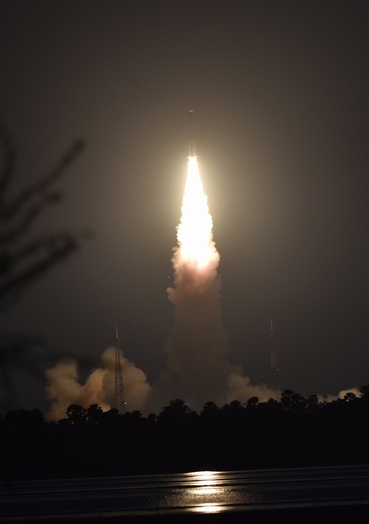ISRO's earth observation satellite EOS-03 on-board GSLV-F10 blasts off from Sriharikota, on Thursday, Aug. 12, 2021.