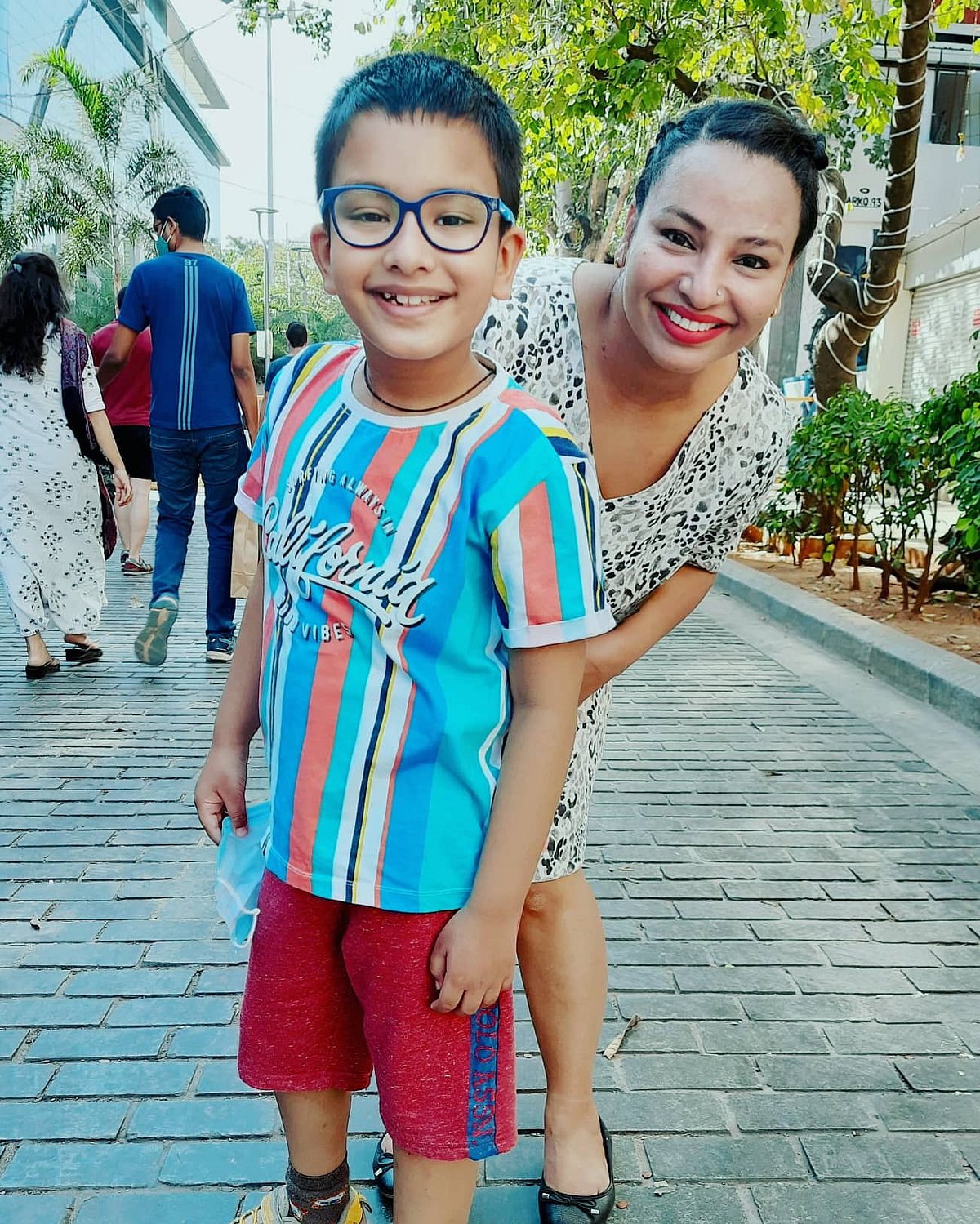 Archana Jain with her son, Parth