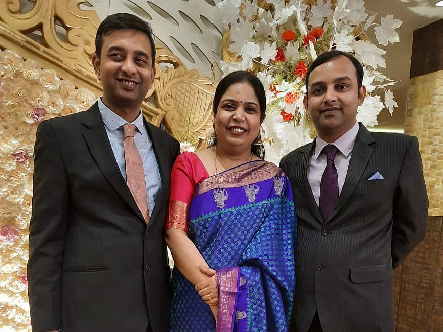 Deepa Kotturi Sehara with her brothers Budhaditya and Debaditya