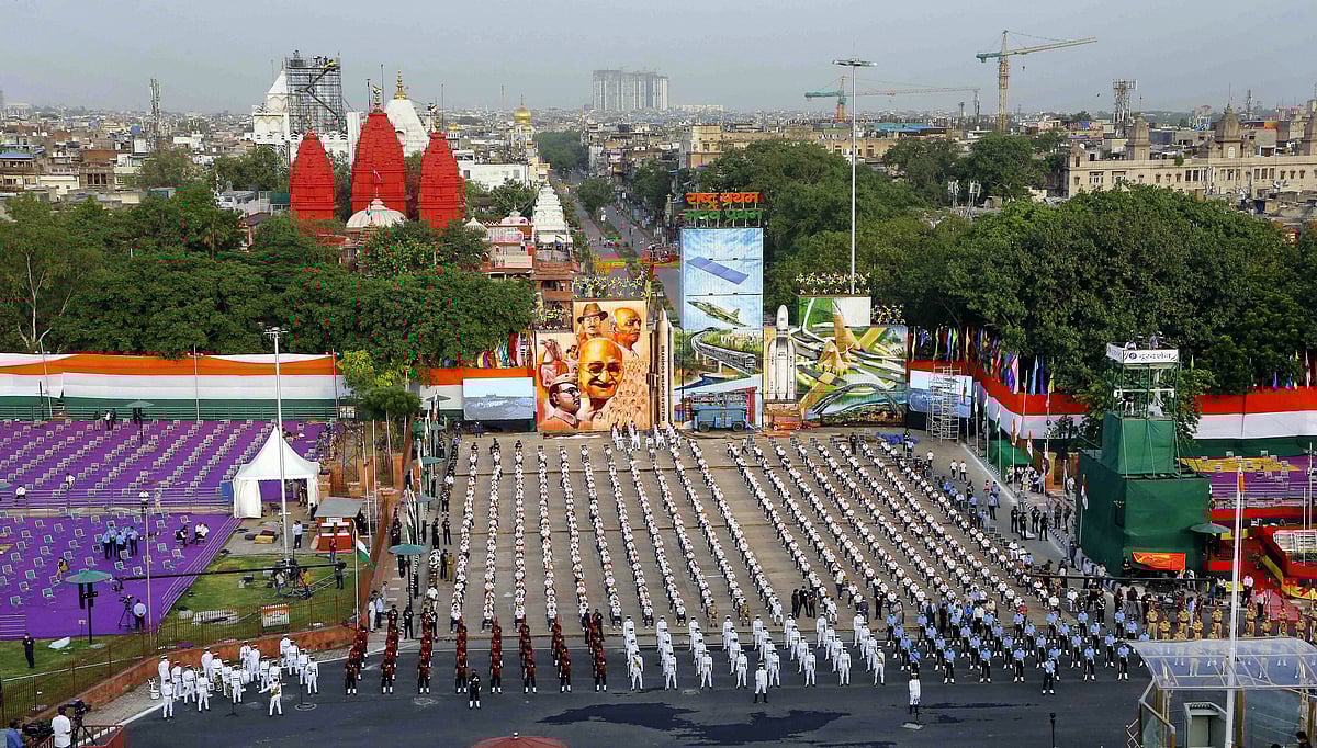 Dress rehersal for independence day celebrations at Red fort in New Delhi, Friday, August 13