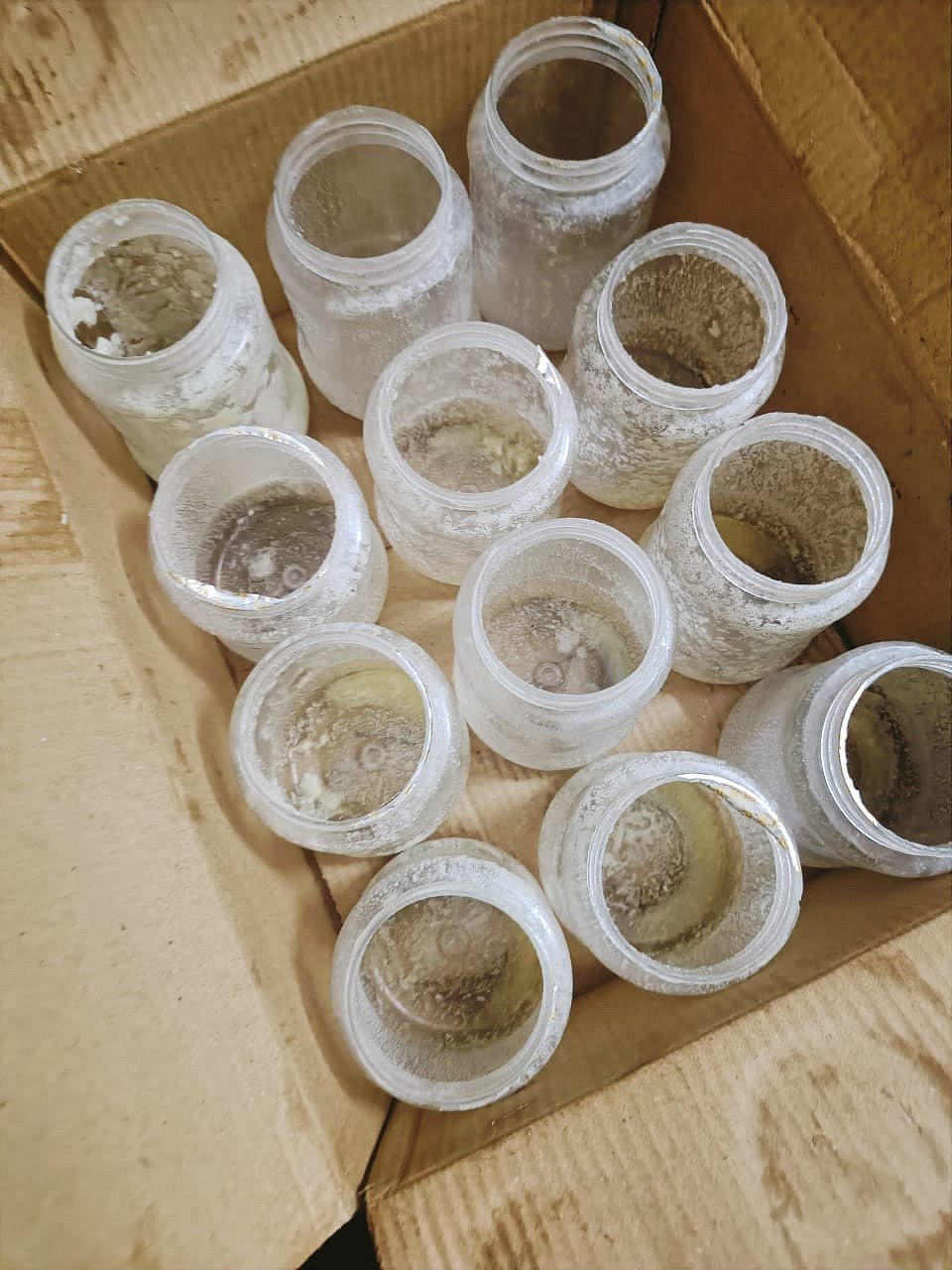 The containers to store ghee.