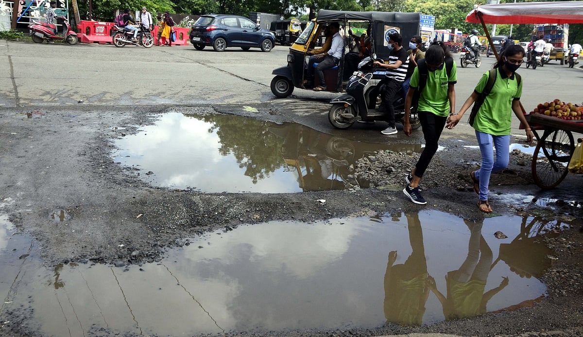 Pathetic condition of road despite repair work being undertaken by government agencies in state capital