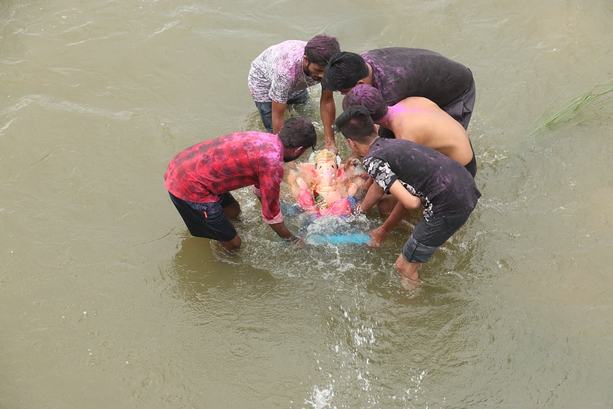 Immersion at Dhar road Gambhir river.