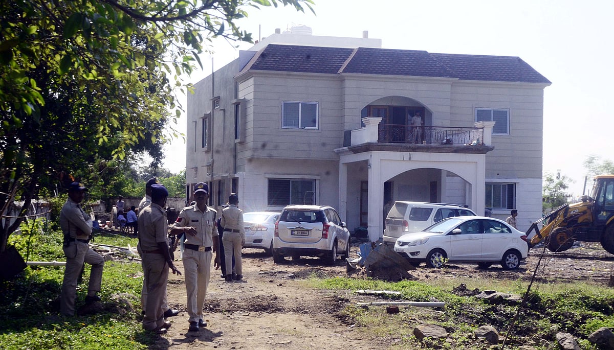 The farmhouse of the retired IAS officer  where demolition was carried out (Fiel Pic) 