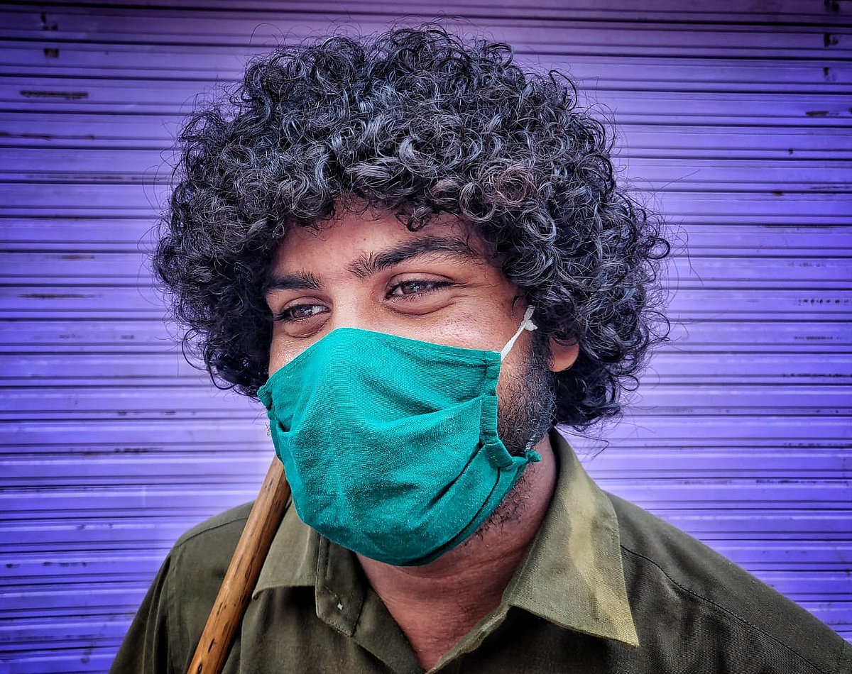 Portrait of a man at Dharavi, Mumbai.