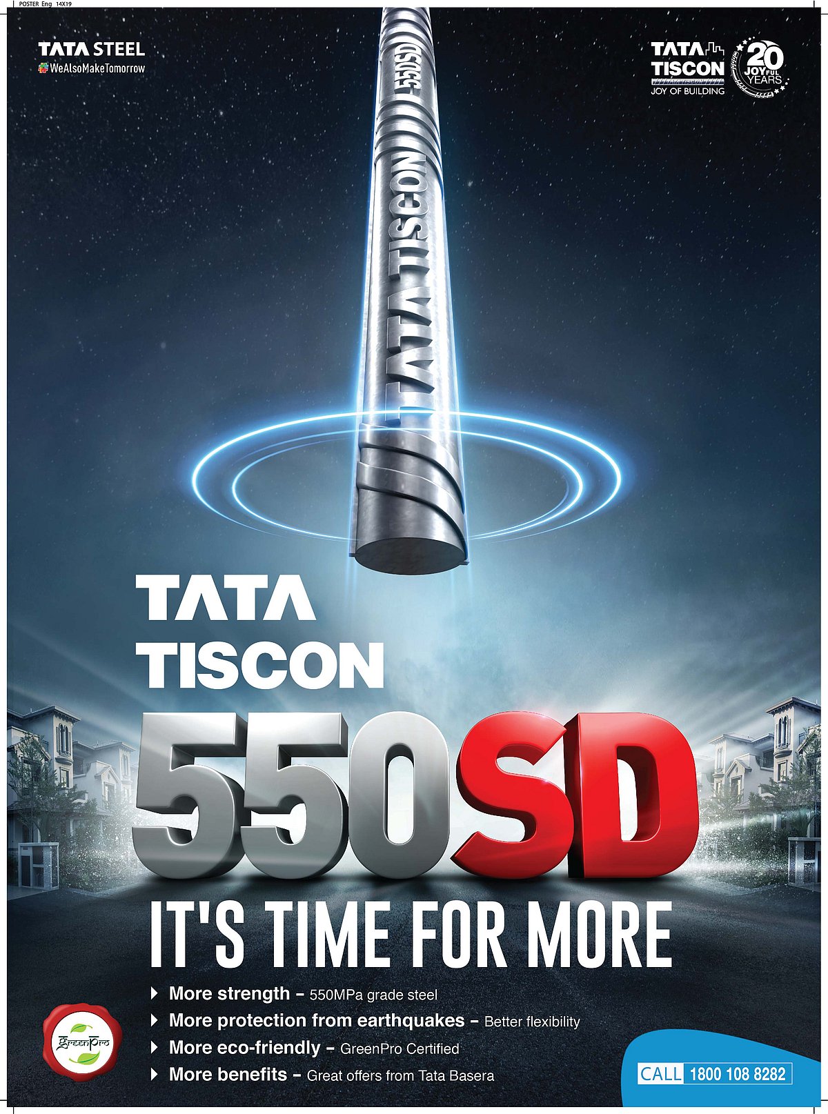 Tata Steel launches GreenPro certified rebar Tata Tiscon 550SD
