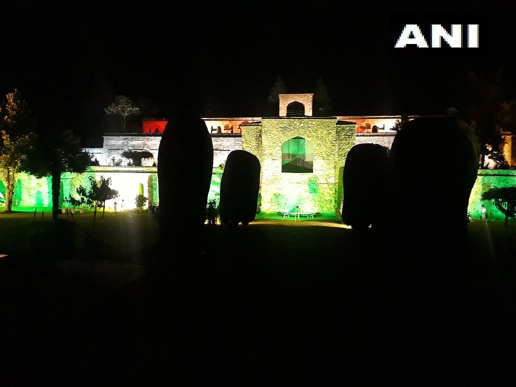 Jammu & Kashmir: Pari Mahal in Srinagar lights up in colours of Tricolour on the day of India achieving 100 cr Covid vaccination mark.
