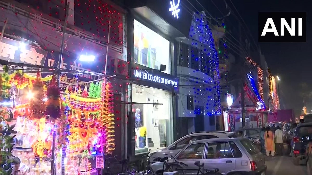 Markets, temples, residential and other buildings illuminated ahead of Deepotsava and Diwali celebrations in Ayodhya.
