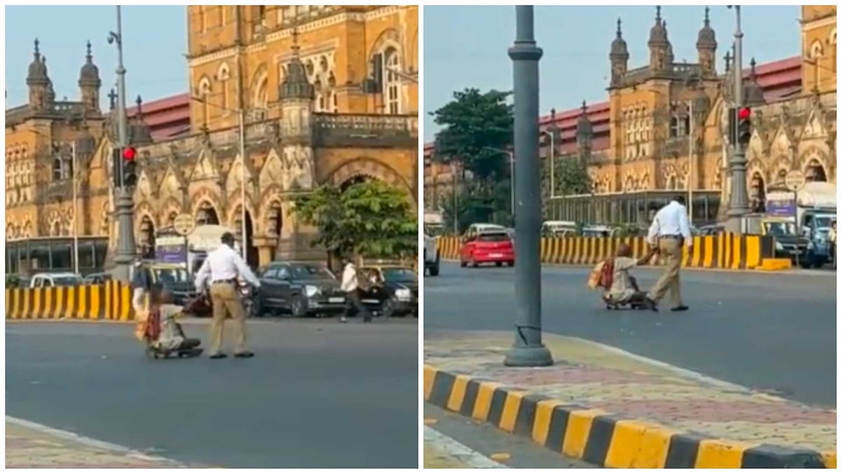 Watch video: Mumbai police head constable wins heart as he lends hand to handicapped man