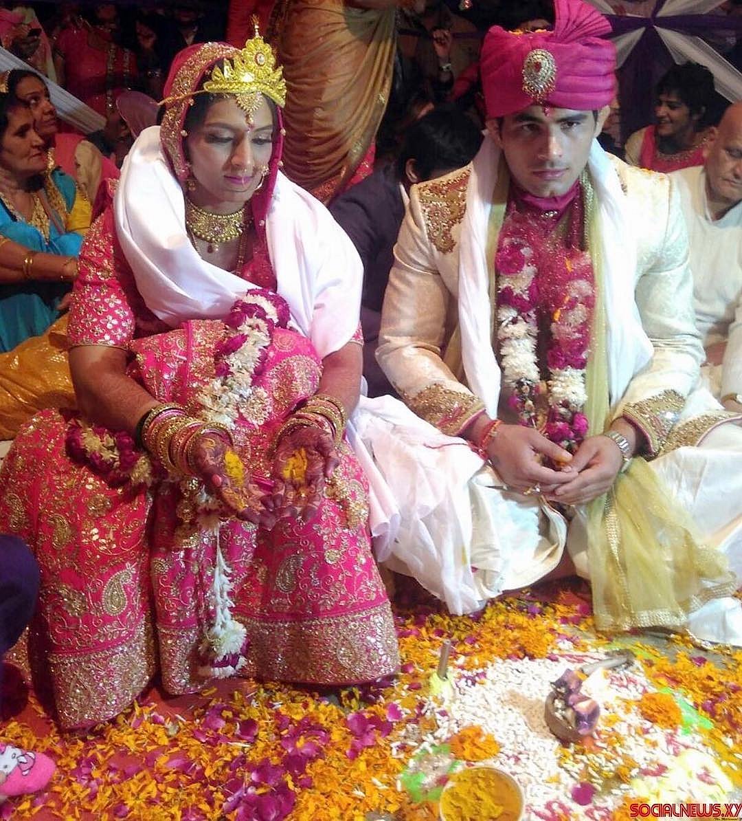 Geeta and Pawan during their marriage ceremony