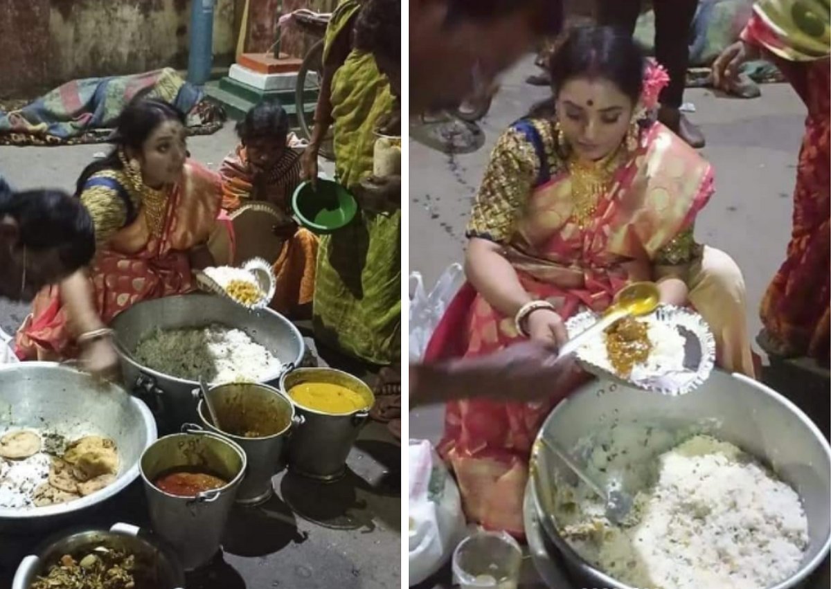 West Bengal woman donates leftover  wedding food to needy, netizens laud effort