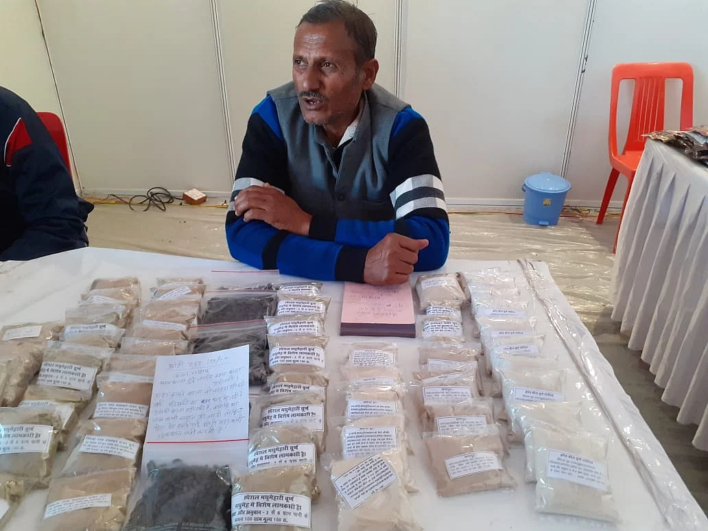 Ram Harish Mishra from Sidhi (Stall number 4, Jyotishmati Dome) who claims to cure Covid-19 in 15 minutes.