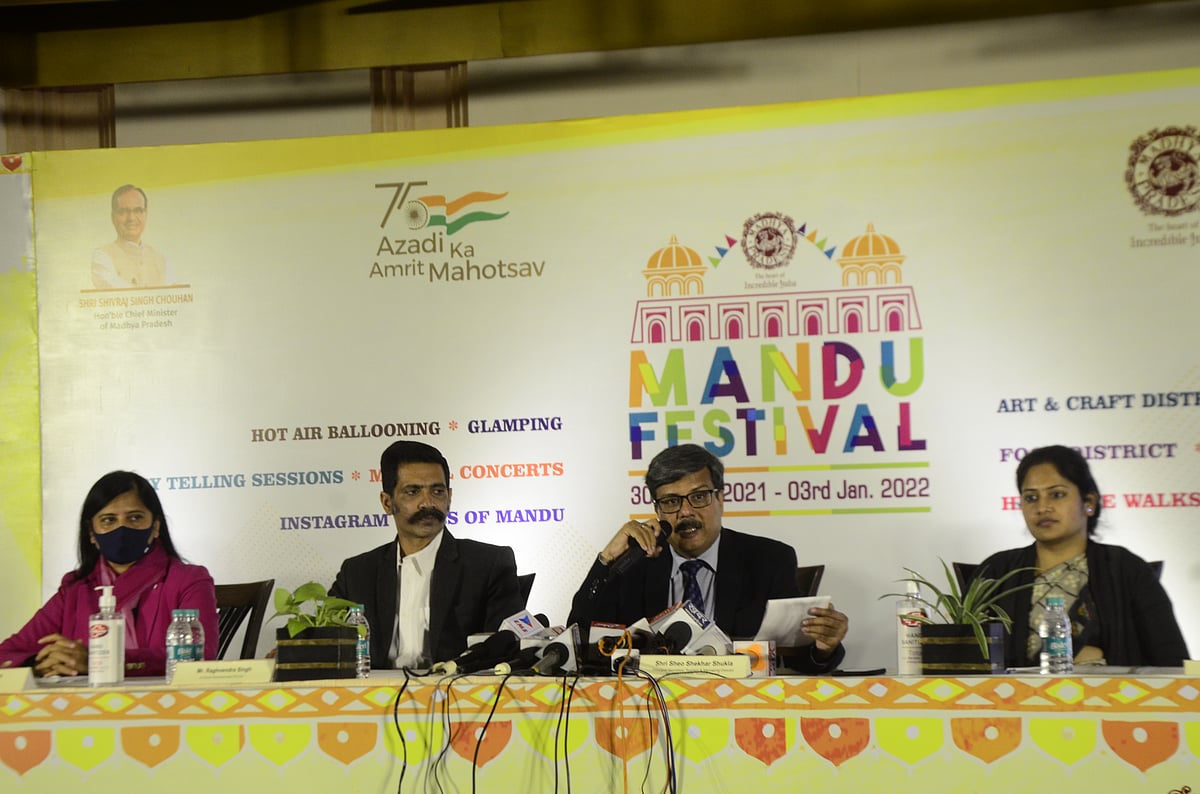 Principal Secretary tourism and culture Sheo Shekhar Shukla interacts with media  on Monday