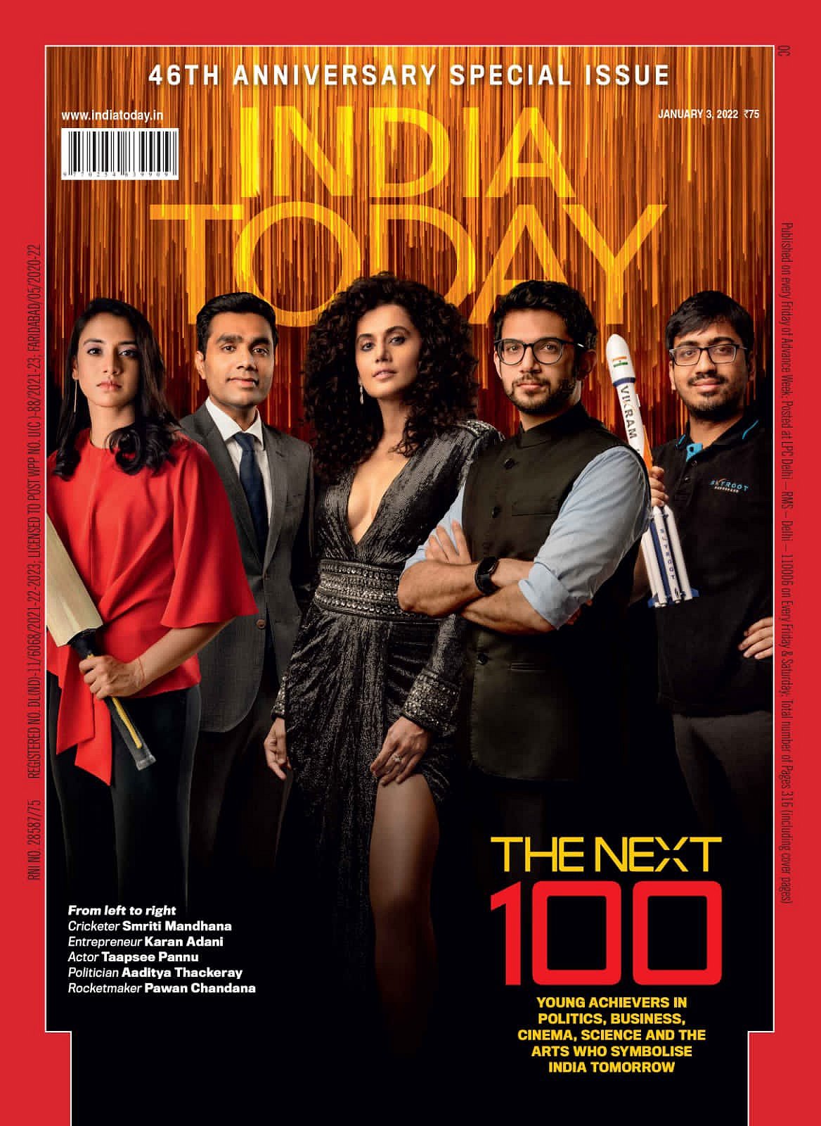 Maharashtra minister Aaditya Thackeray, actress Tapsee Pannu feature in India Today's next 100 young achievers