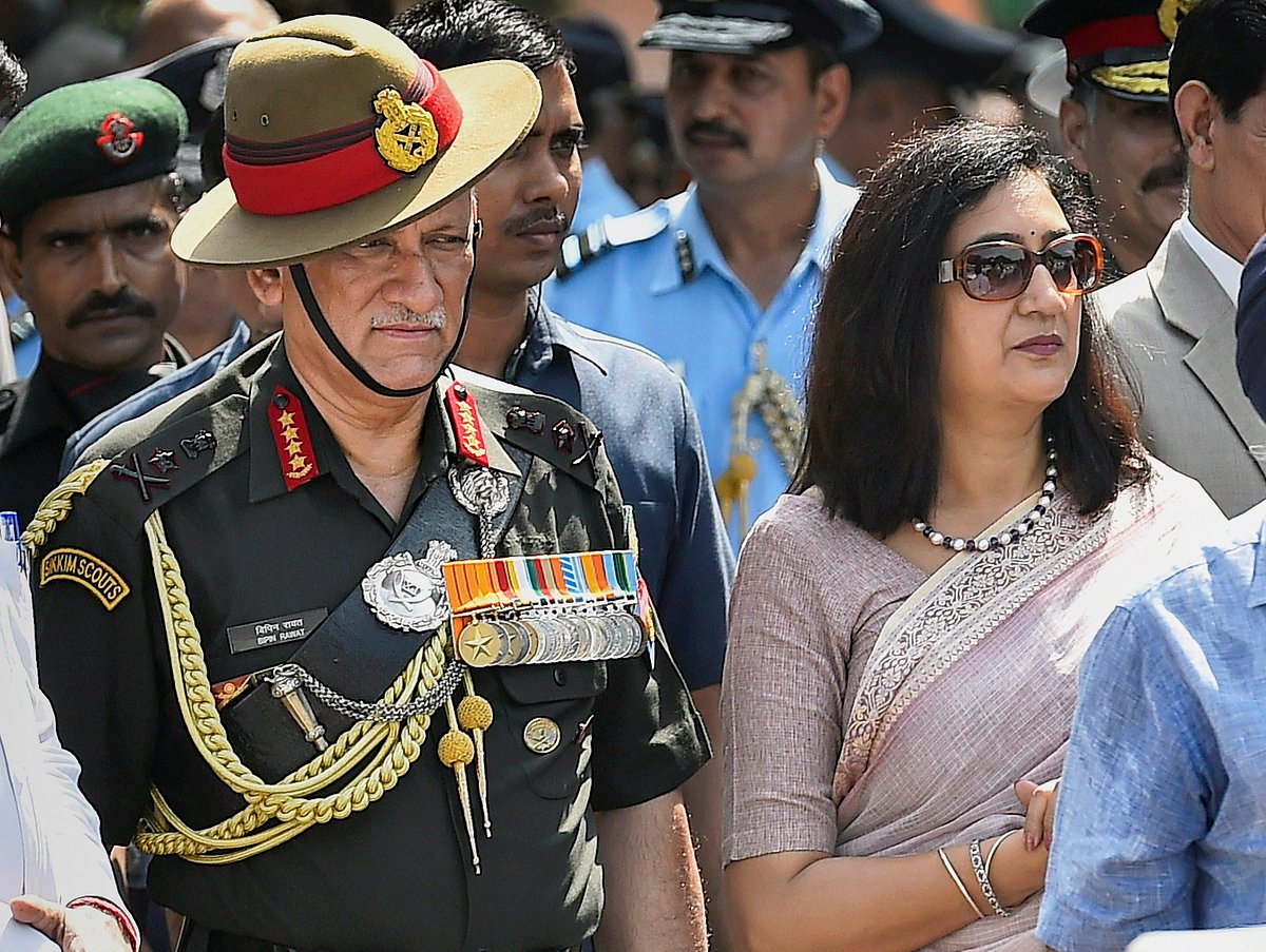Army Chief Gen Bipin Singh Rawat along with his wife Madhulika Rawat