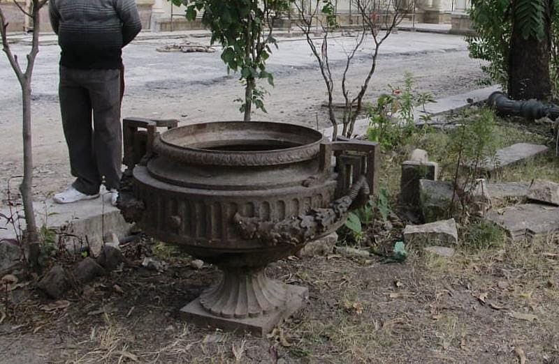 Claimed antique flower pot with historic significance.