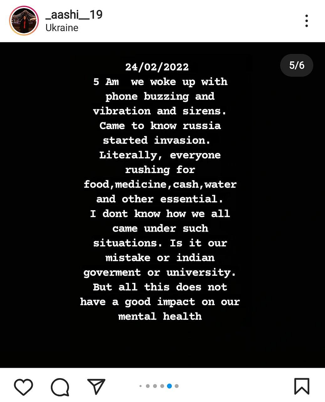 Instagram Post of the student