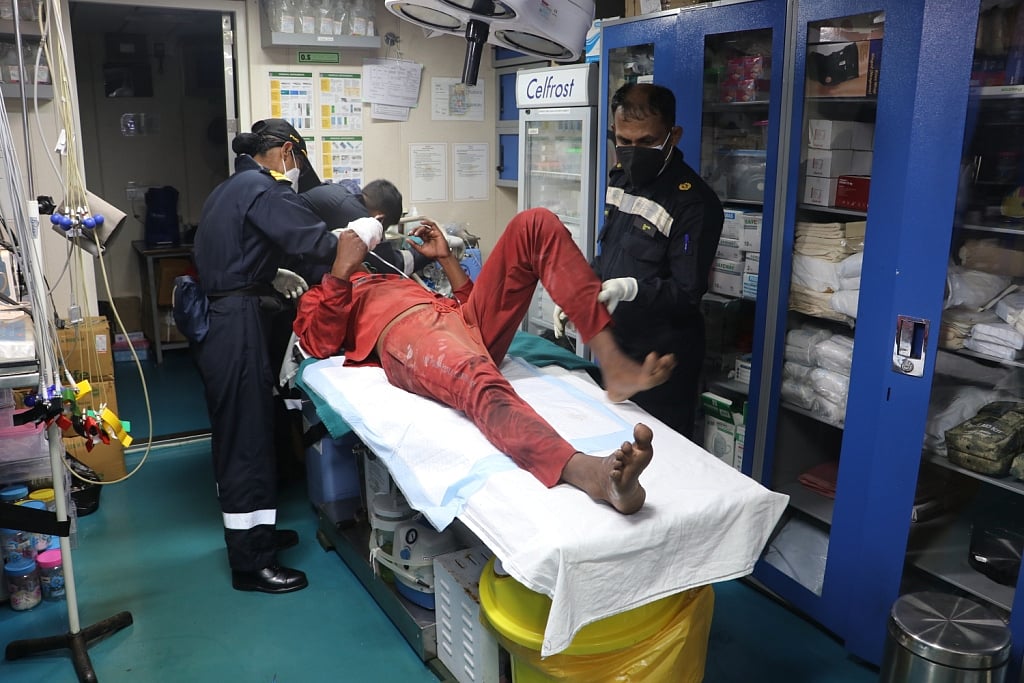 ased on a distress call received from a fishing boat, FV Mahonnathan, INS Aditya provided prompt medical assistance to a critically injured fisherman about 75 nm West of Goa