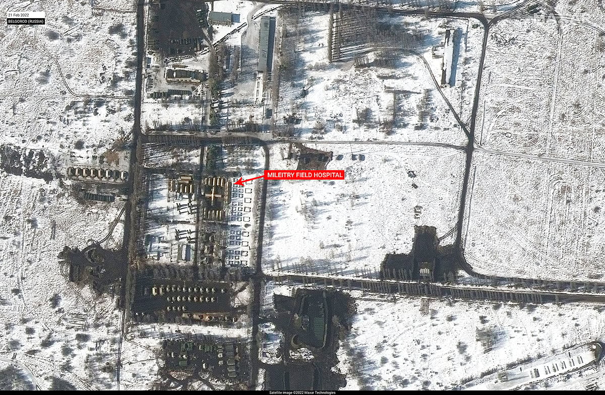 A new field hospital has been added to a military garrison on the western outskirts of Belgorod