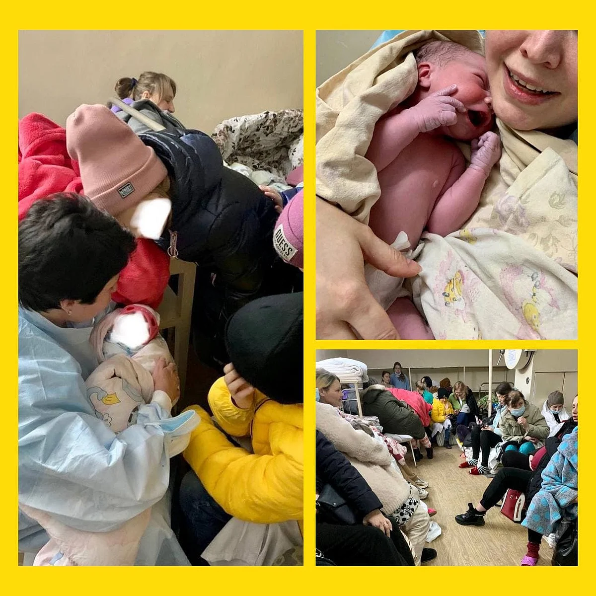 New-born babies in the Ukrainian capital Kyiv