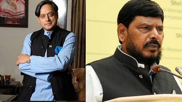 Ramdas Athawale points out Shashi Tharoor's two glaring spelling mistakes after latter tries to troll him