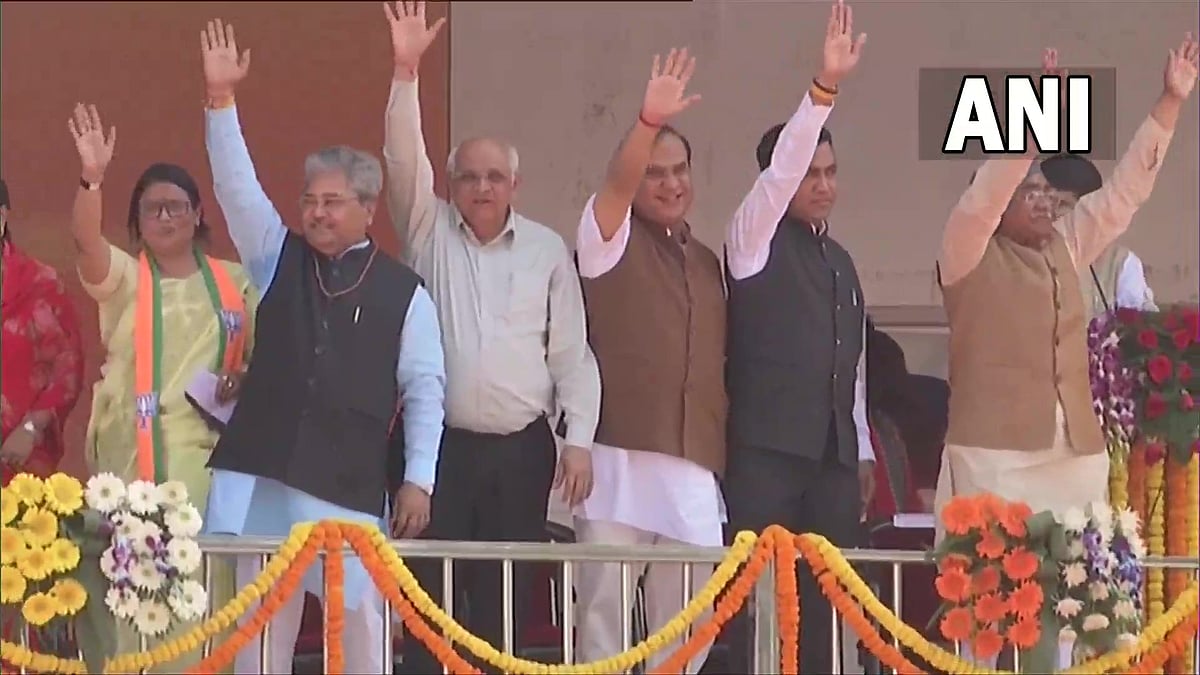 In Pics: CMs of BJP ruled states attend swearing-in ceremony of Pushkar Singh Dhami in Dehradun