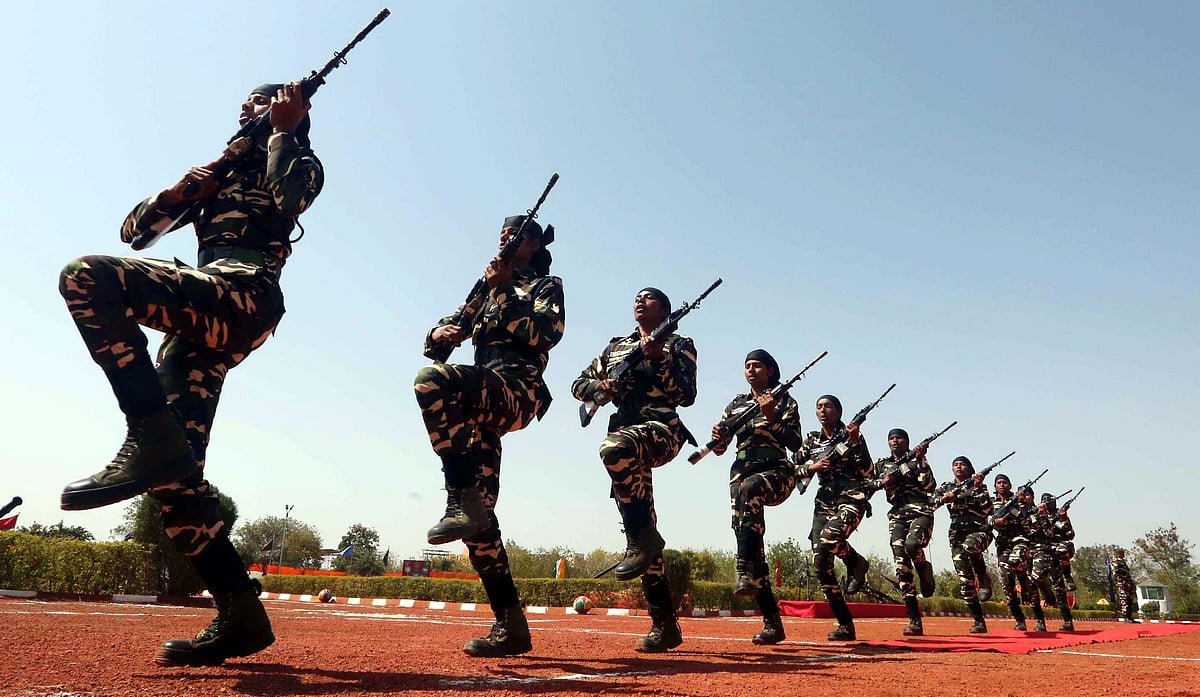 Passing out parade of Basic Recruit Training Course trainees of the Sashastra Seema Bal Academy in Bhopal on Tuesday