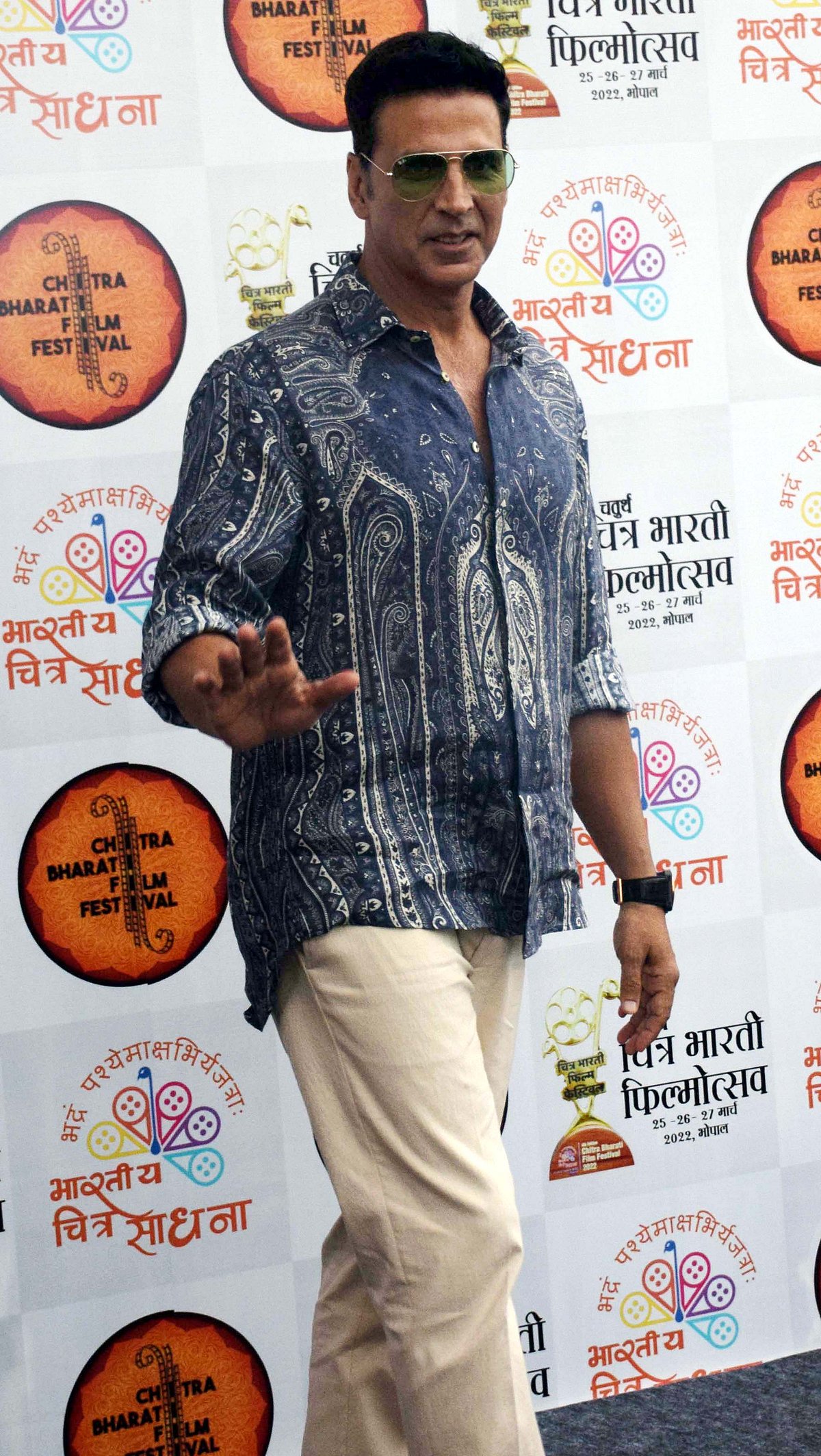 Bollywood actor Akshay Kumar during the Chitra Bharti Film Festival   in Bhopal on Friday
