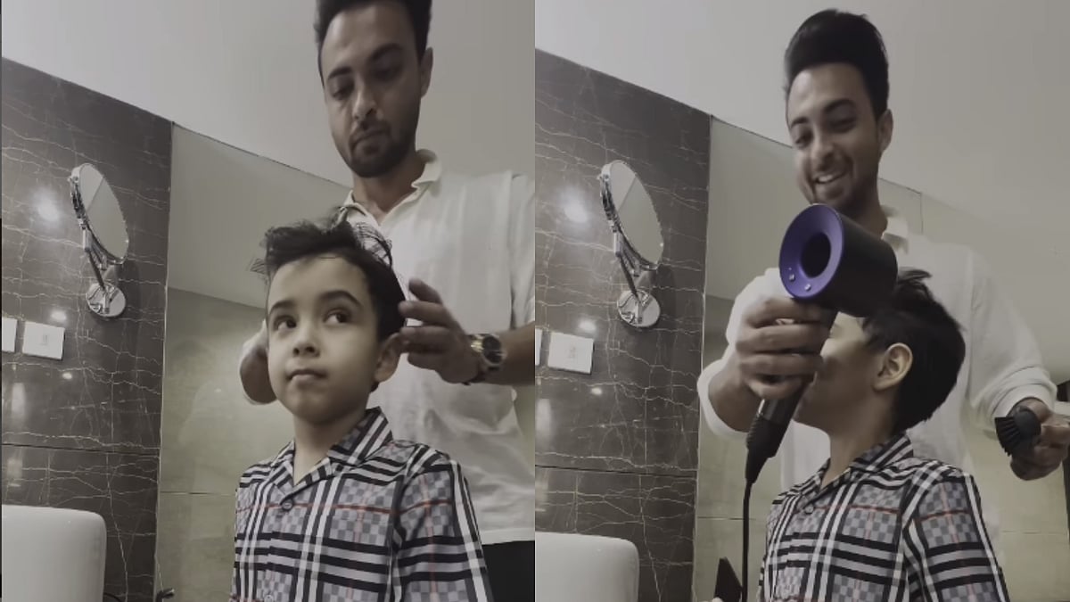 Watch: Aayush Sharma turns hairstylist for son Ahil, calls it his 'alternate profession 