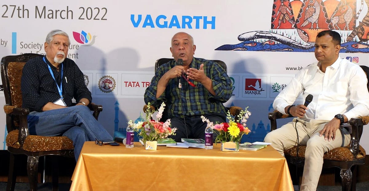 Dignitaries addressing a session at Bhopal Literature Festival on Sunday