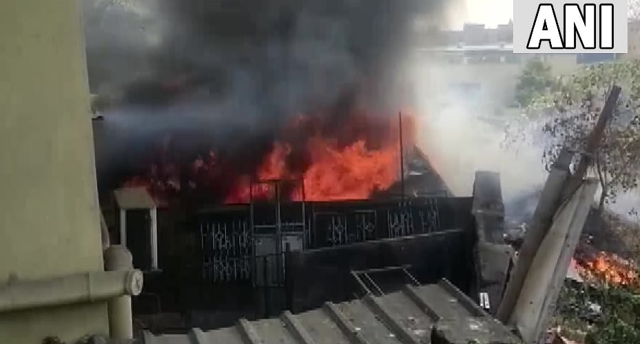 See Pics: Fire breaks out in parking space of the Kengeri police station in Karnataka