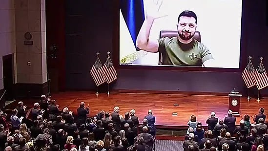 Zelenskyy compares Russia's onslaught to Pearl Harbour and 9/11 attacks, asks US Congress for help 'right now' | Photo: Twitter Image 