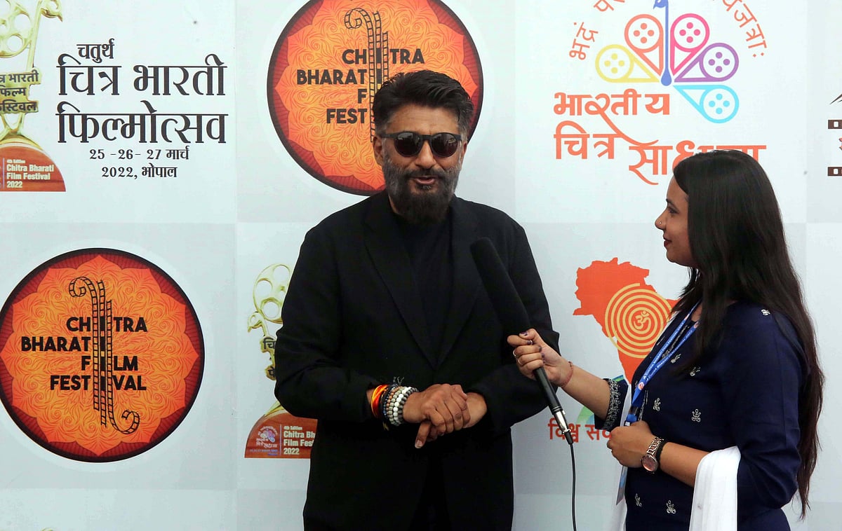 Kashmir Files director Vivek Agnihotri during the Chitra Bharti Film Festival  in Bhopal on Friday