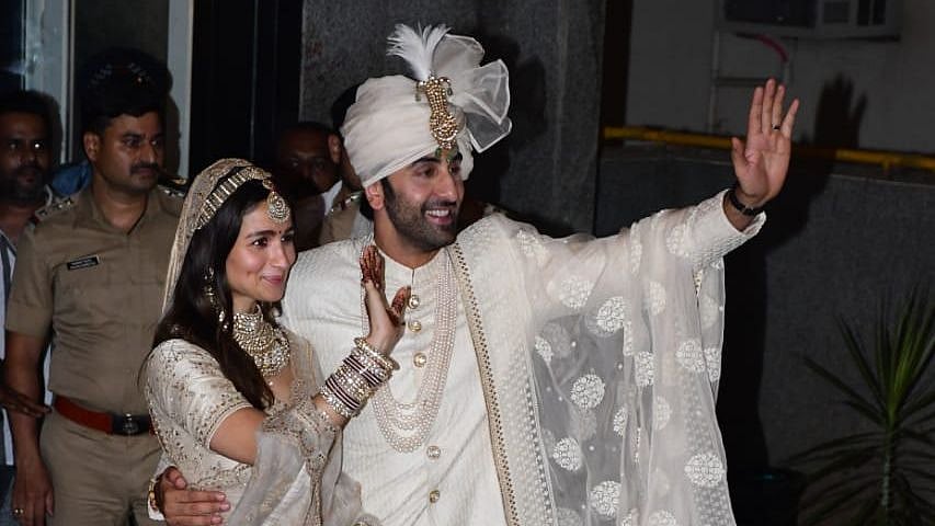Newlyweds Alia and Ranbir | Photo by Viral Bhayani