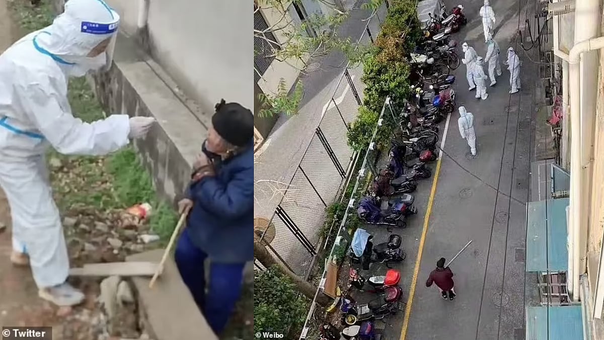 95-year-old fights guards dressed in PPE  to escape Shanghai's quarantine zone