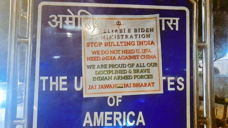 Delhi: Cops register FIR after poster saying 'stop bullying India' found outside US Embassy