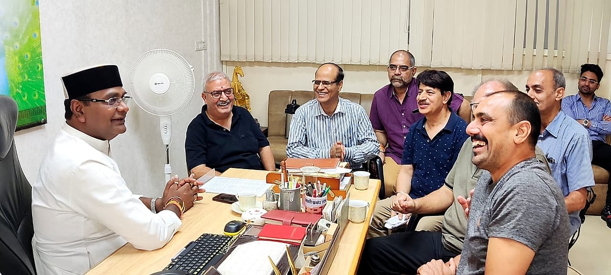 Kashmiri pandits delegation meeting minister Vishwas Sarang in Bhopal on Thursday  