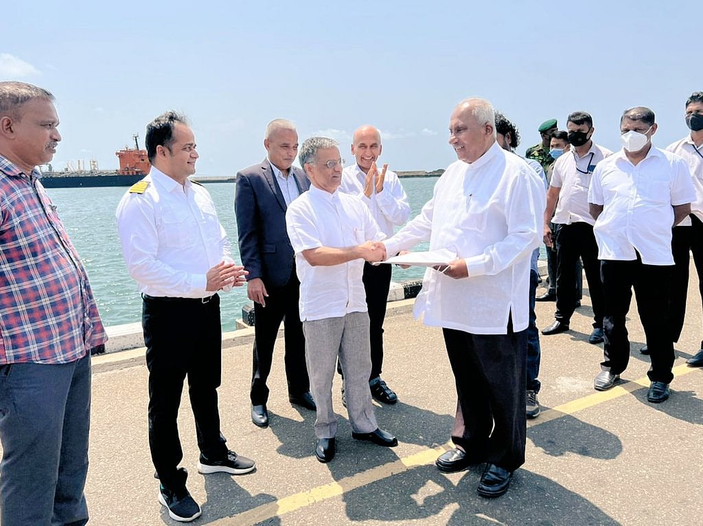 Indian assistance through Line of Credit of $500 mn was handed over by the High Commissioner to Hon’ble Energy Minister Gamini Lokuge in Colombo today | Photo: Twitter/@IndiainSL