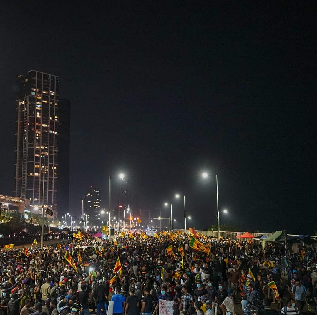 Anti-government protest at Galle Face, Sri Lanka | Twitter/@NewsWireLK