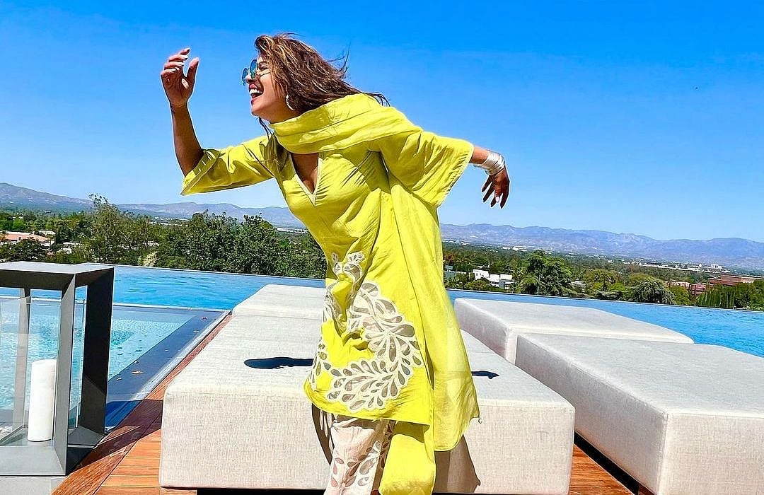Sun-kissed Priyanka Chopra exudes 'Desi Girl' vibes in yellow salwar-kurta set at LA home