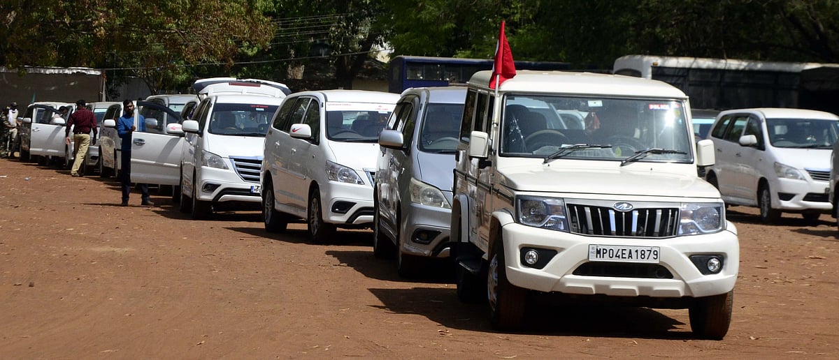 A rehearsal being carried out for the Union minister's visit