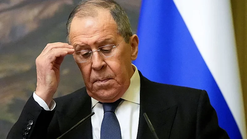 Russian Foreign Minister Sergei Lavrov attends a joint news conference following talks with his Armenian counterpart in Moscow on April 8 | AFP