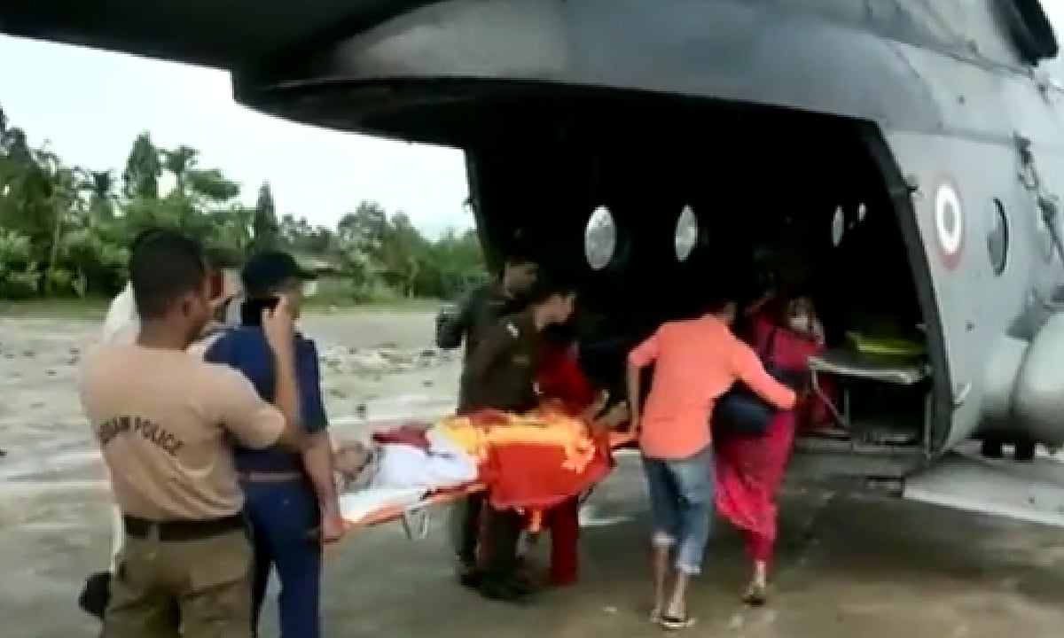 Watch Video: Indian Air Force airlifts cancer patient stuck in flood-stricken Assam | Video Screengrab