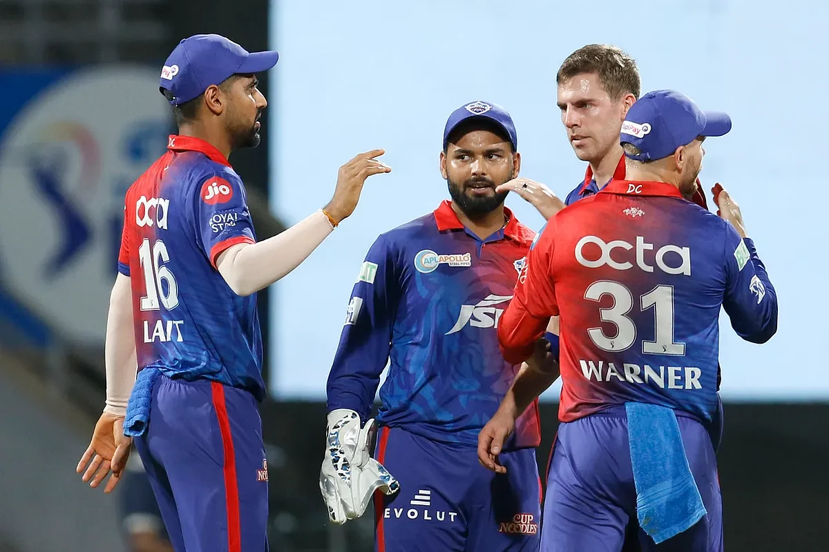 DC players celebrate a PBKS wicket during their IPL 2022 match    | 