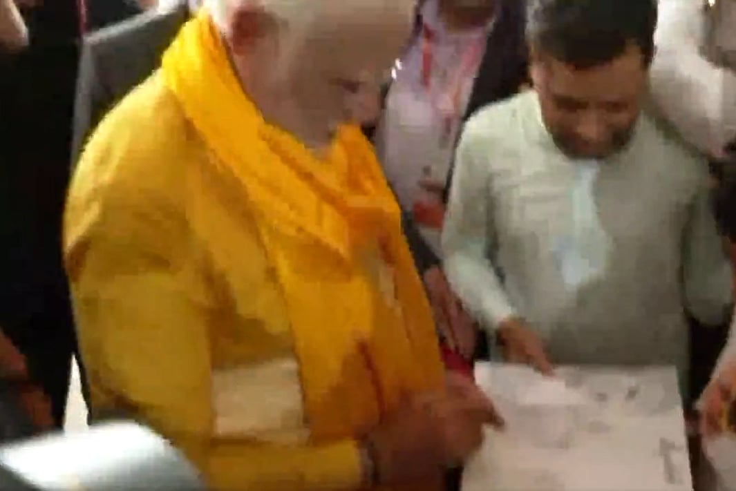 Watch video: PM Narendra Modi autographs sketch depicting him and Lord Buddha in Nepal's Lumbini