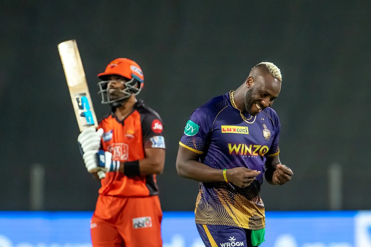 KKR's Andre Russell celebrates a SRH wicket  | Pic: BCCI-IPL