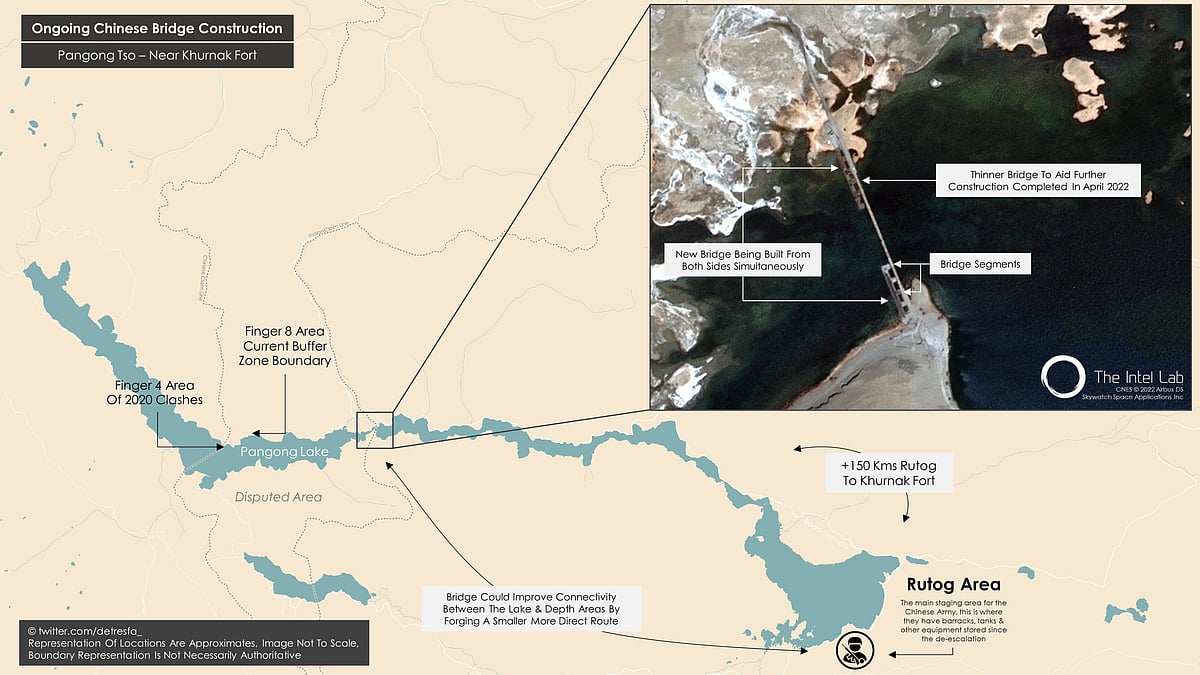 India - China standoff: Beijing builds new bridge on Pangong Tso capable of carrying tanks