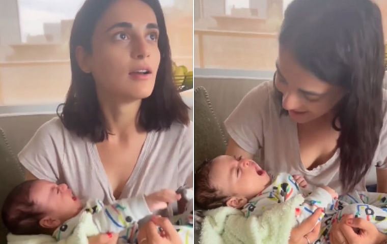 Watch: Radhika Madan meets her newborn nephew as she takes break after 8 months